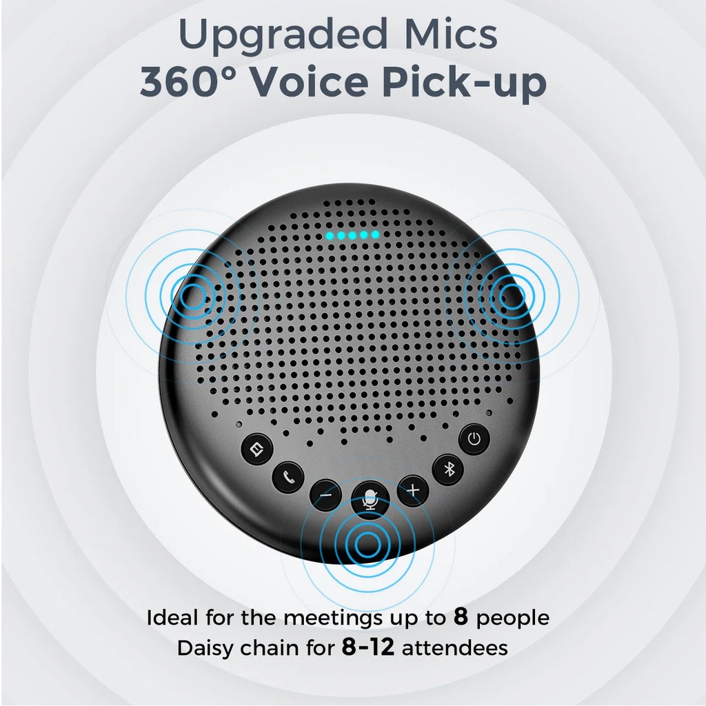 Bluetooth Speakerphone Wireless Conference Computer Speakers EMEET Luna with Microphone for 8 People Skype for Business