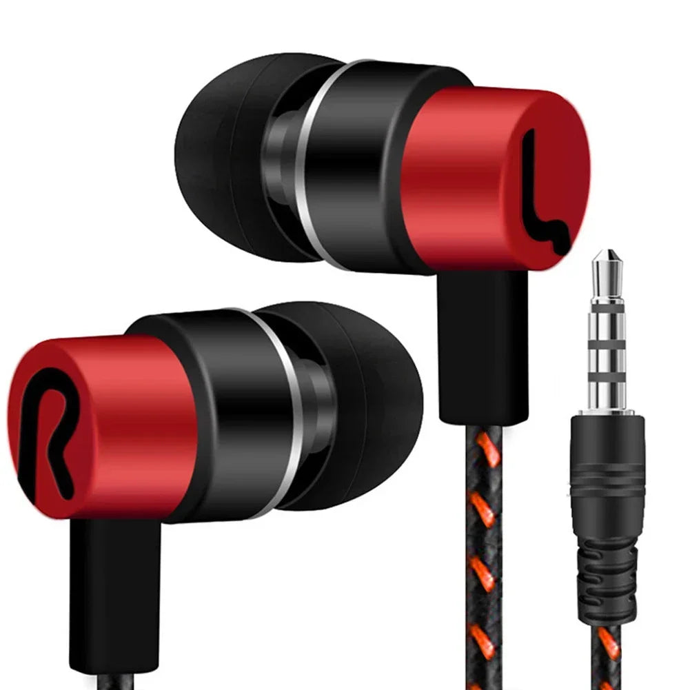Wired Headphones 2 Basic Box 3.5mm In-Ear Stereo Earbuds Mobile Headphones Braided Wiring In Ear Mobile MP3 Universally Headset