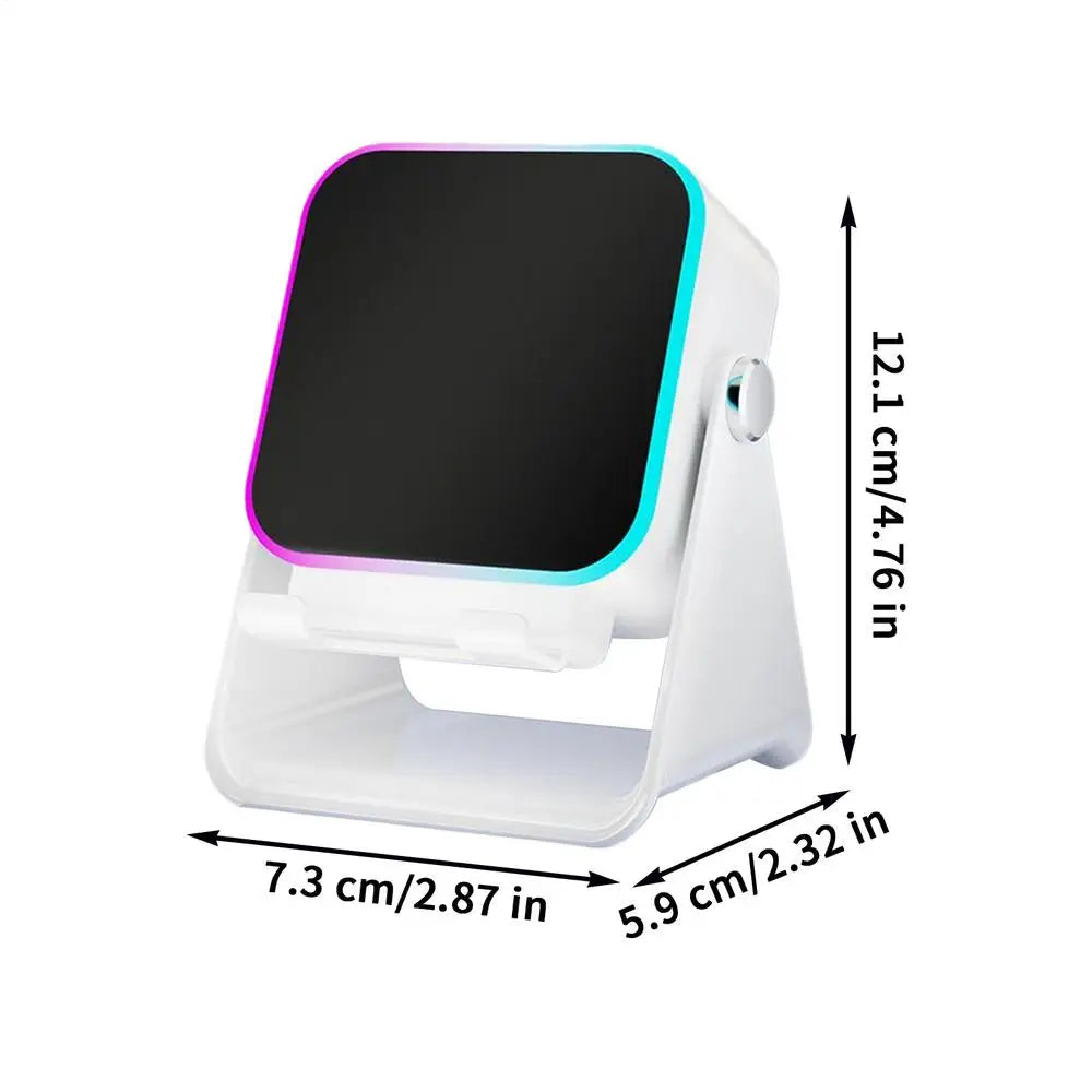 Phone Stand with Speaker with Light Foldable Station Phone Speaker Stand 10W for Home Office Travel Christmas Birthday Men Women