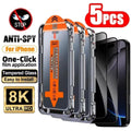 1-5PCS Privacy Screen Protector for iPhone 17 Pro Max 18 16 15 14 13 12 11 16e Plus Mini Air XR XS 6 7 8 Anti-Spy Tempered Glass