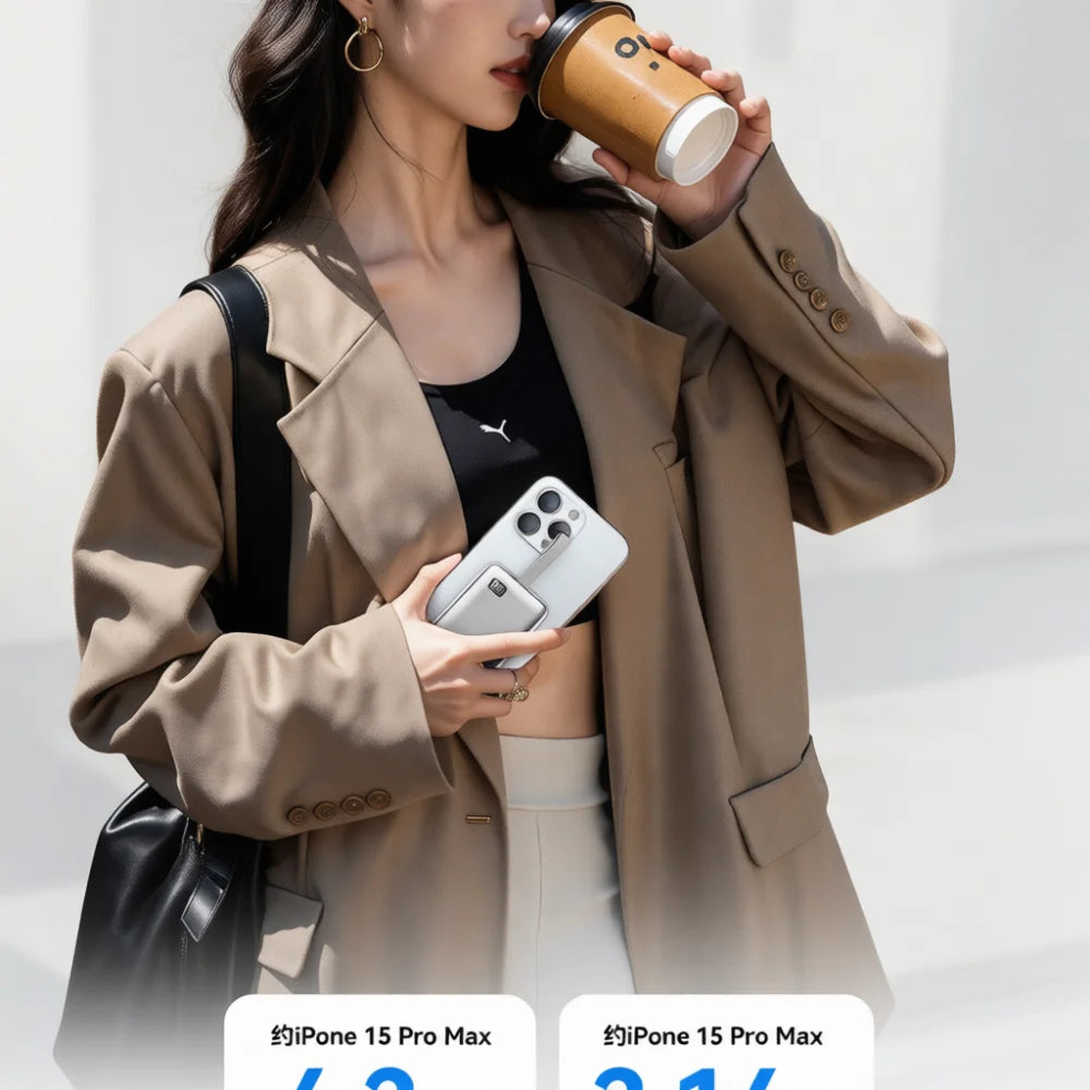 Powerful Portable Charger 20000mAh Fast Charging Power Bank With Built In Cables Ultra Slim External Battery Pocket Size
