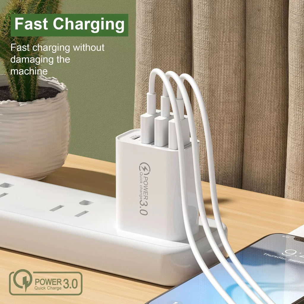 USB Charger QC 3.0 Type C PD Fast Charge For Suitable for all phones Mobile Phone EU/US Plug Wall Charger