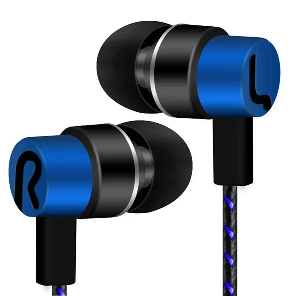 Wired Headphones 3.5mm Sport Earbuds With Bass Phone Earphones Stereo Headset With Mic Volume Control Music Earphones