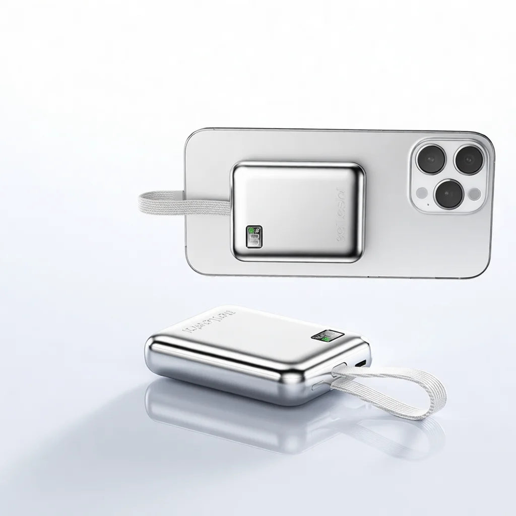 Powerful Portable Charger 20000mAh Fast Charging Power Bank With Built In Cables Ultra Slim External Battery Pocket Size