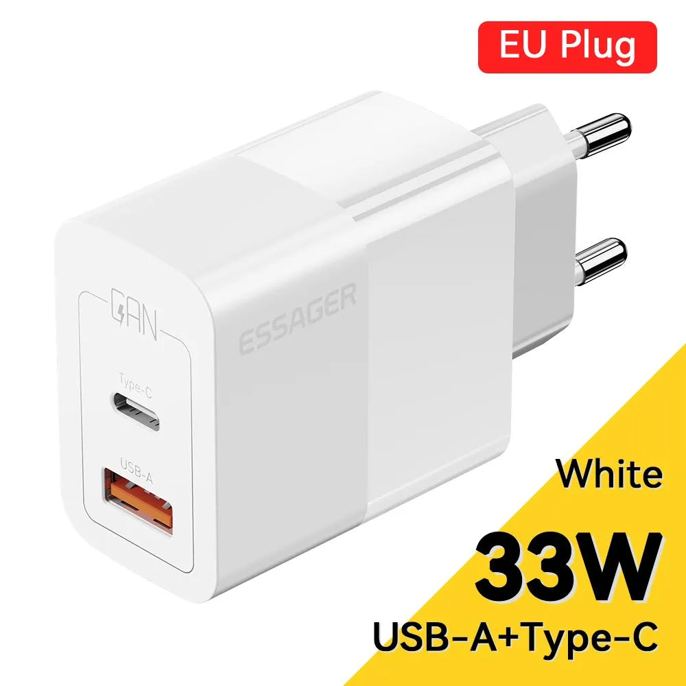 Essager USB C Charger 33W GaN Type C PD Fast Charging For iPhone 14 13 12 11 Pro Max XS 8 P For iPad Pro Air iPad Mini