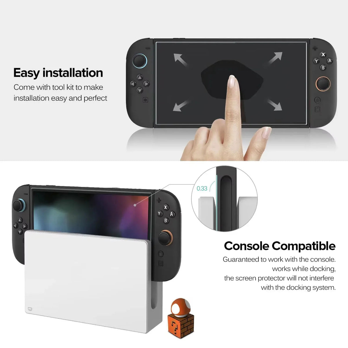 1/2/3Pcs Screen Protector Tempered Glass for Switch 2 Transparent HD Clear Anti-Scratch Screen Protector Accessories