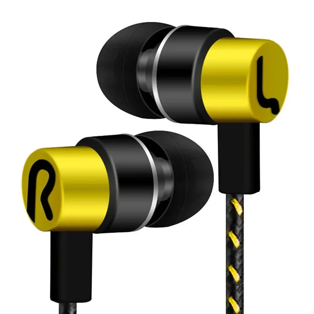 Wired Headphones 3.5mm Sport Earbuds With Bass Phone Earphones Stereo Headset With Mic Volume Control Music Earphones