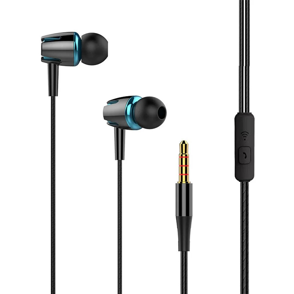 Wired Headphones Noise Cancelling In-ear Earphone Headset With Mic Stereo  Music Sports Earbuds For Mobile Phone Laptop ﻿