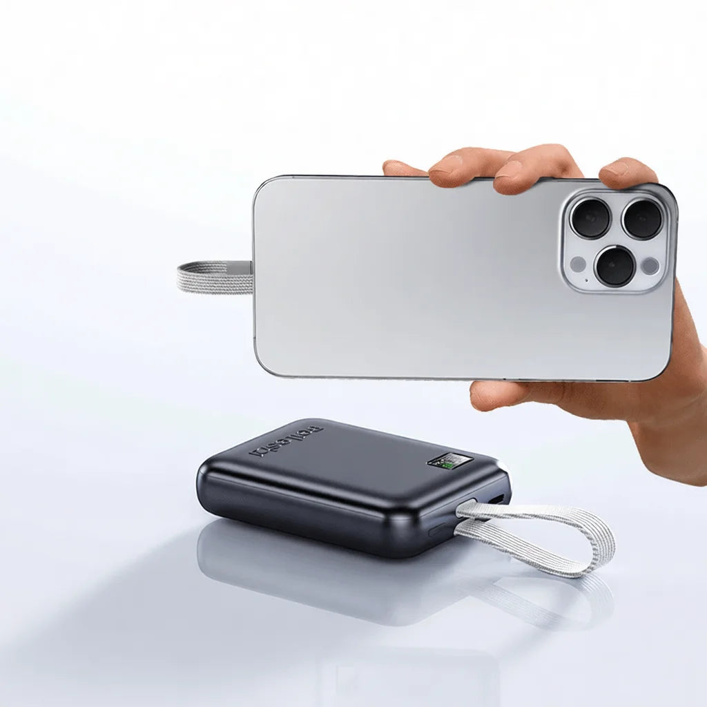 Powerful Portable Charger 20000mAh Fast Charging Power Bank With Built In Cables Ultra Slim External Battery Pocket Size