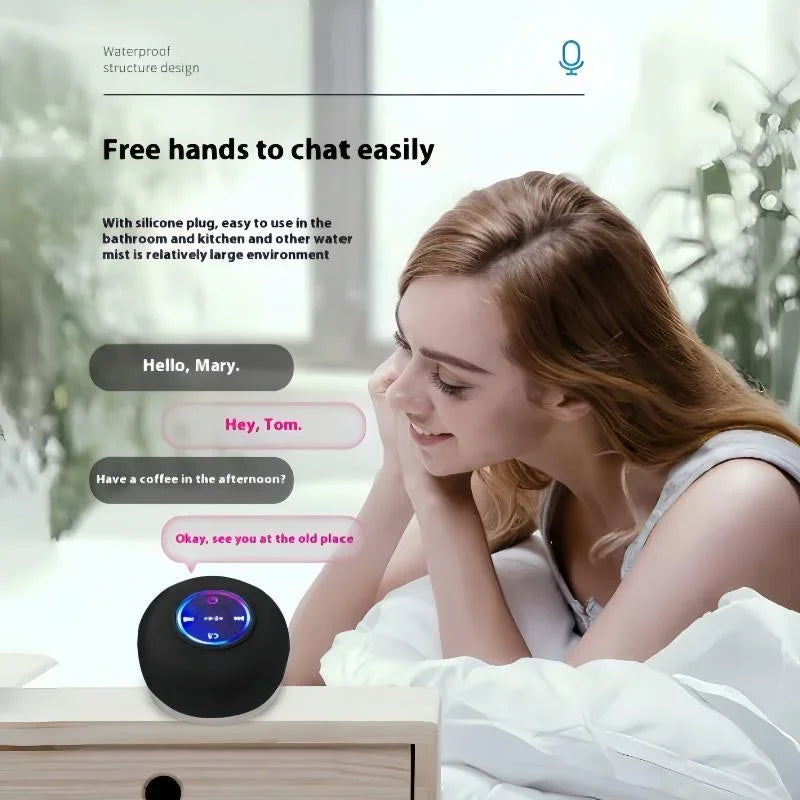Loudspeaker Bluetooth Speaker Mini Shower Subwoofer Waterproof Handsfree With Suction Cup Mic For Bathroom Pool Beach Car Phone