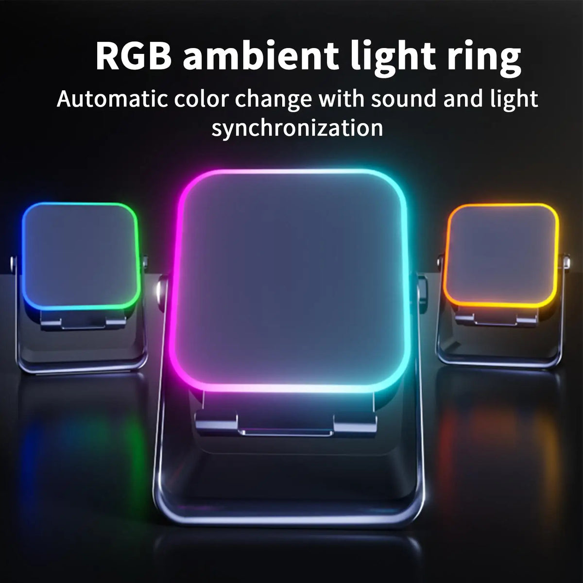 Phone Stand with Speaker with Light Foldable Station Phone Speaker Stand 10W for Home Office Travel Christmas Birthday Men Women
