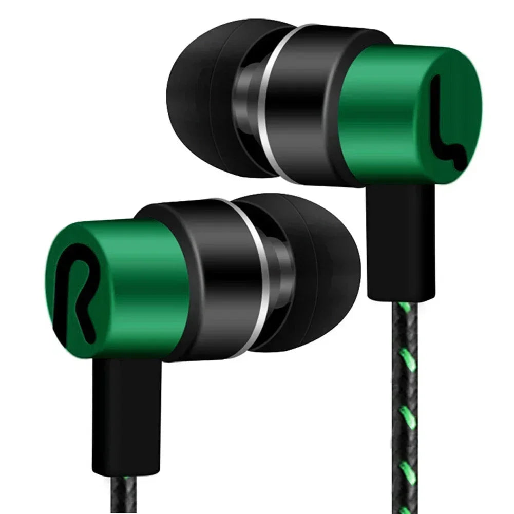 Wired Headphones 3.5mm Sport Earbuds With Bass Phone Earphones Stereo Headset With Mic Volume Control Music Earphones