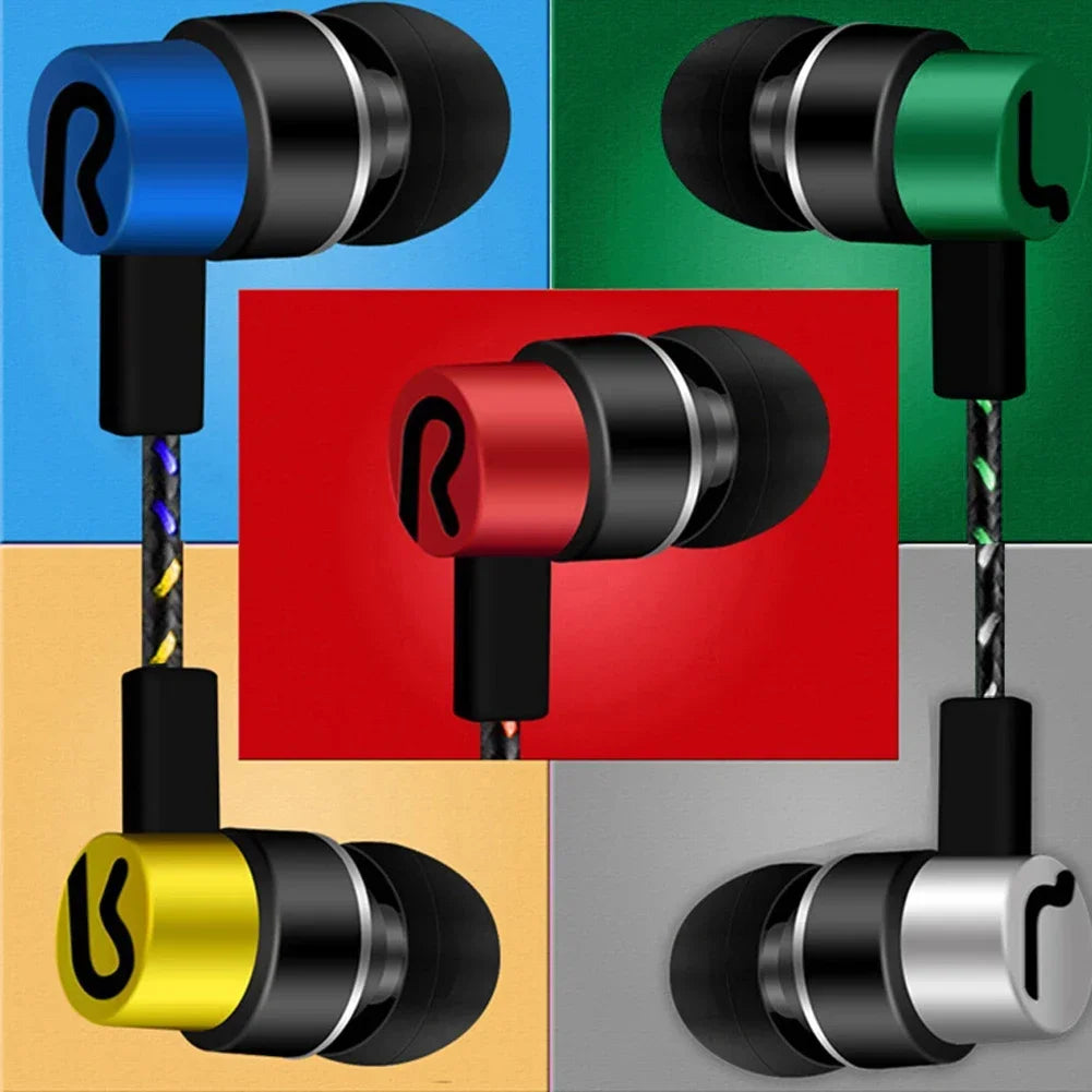Wired Headphones 2 Basic Box 3.5mm In-Ear Stereo Earbuds Mobile Headphones Braided Wiring In Ear Mobile MP3 Universally Headset