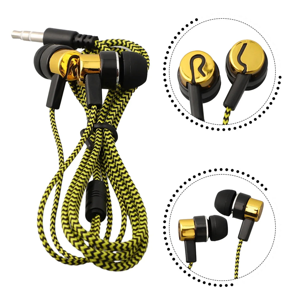 Wired Headphones 2 Basic Box 3.5mm In-Ear Stereo Earbuds Mobile Headphones Braided Wiring In Ear Mobile MP3 Universally Headset