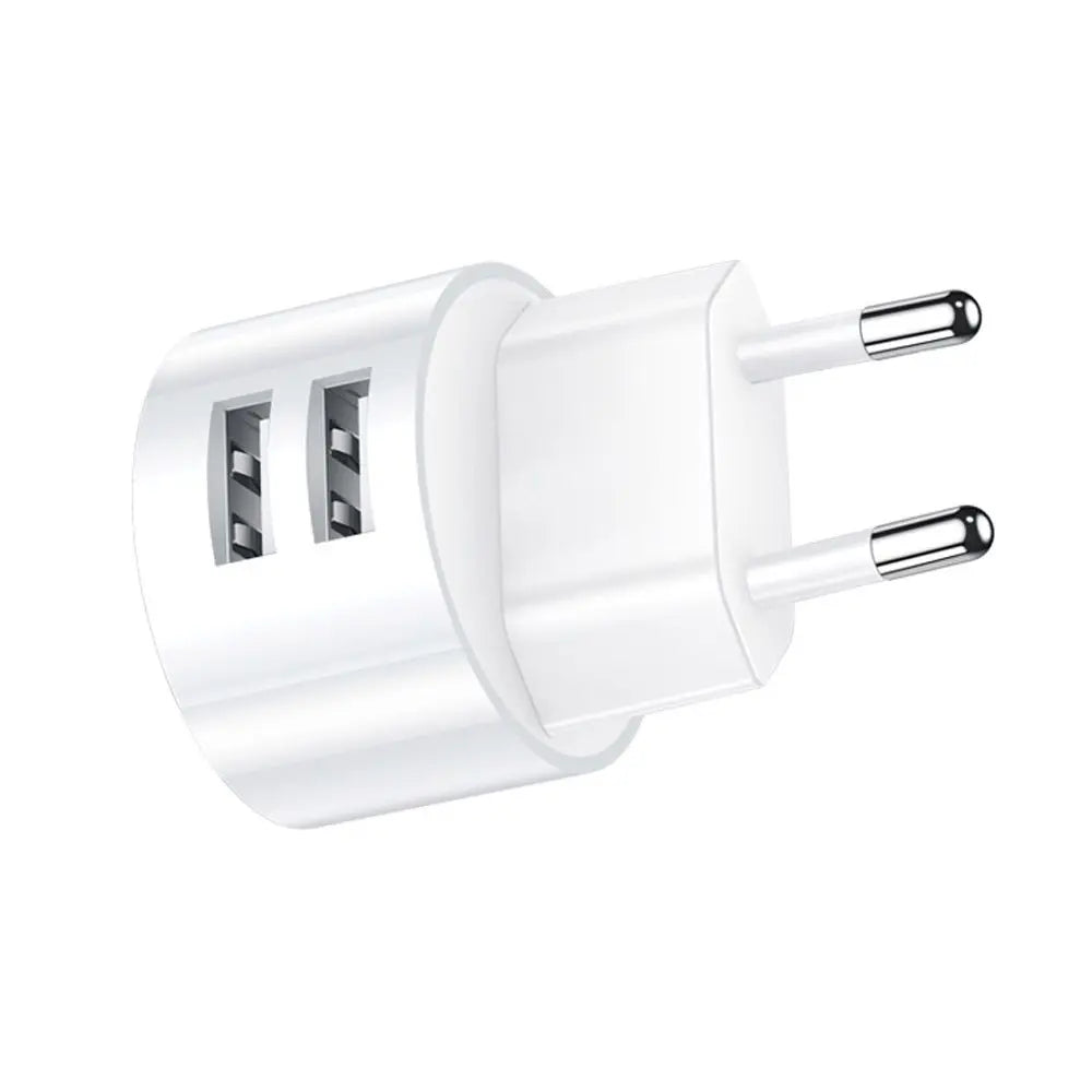 5V 2.1A White Dual USB Charger Quick Charge Wall Charger Mobile Phone Charging Mini Round Adapter Travel Charger