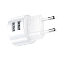 5V 2.1A White Dual USB Charger Quick Charge Wall Charger Mobile Phone Charging Mini Round Adapter Travel Charger