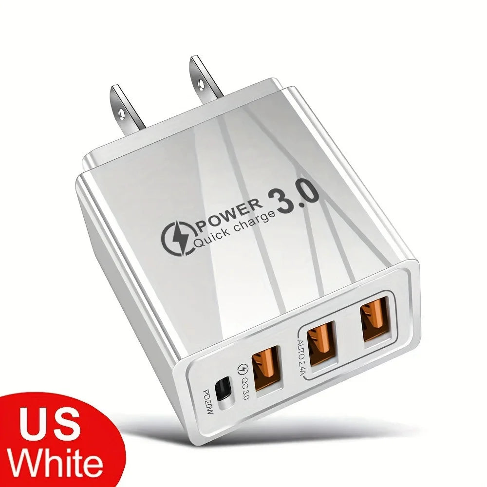 USB Charger QC 3.0 Type C PD Fast Charge For Suitable for all phones Mobile Phone EU/US Plug Wall Charger