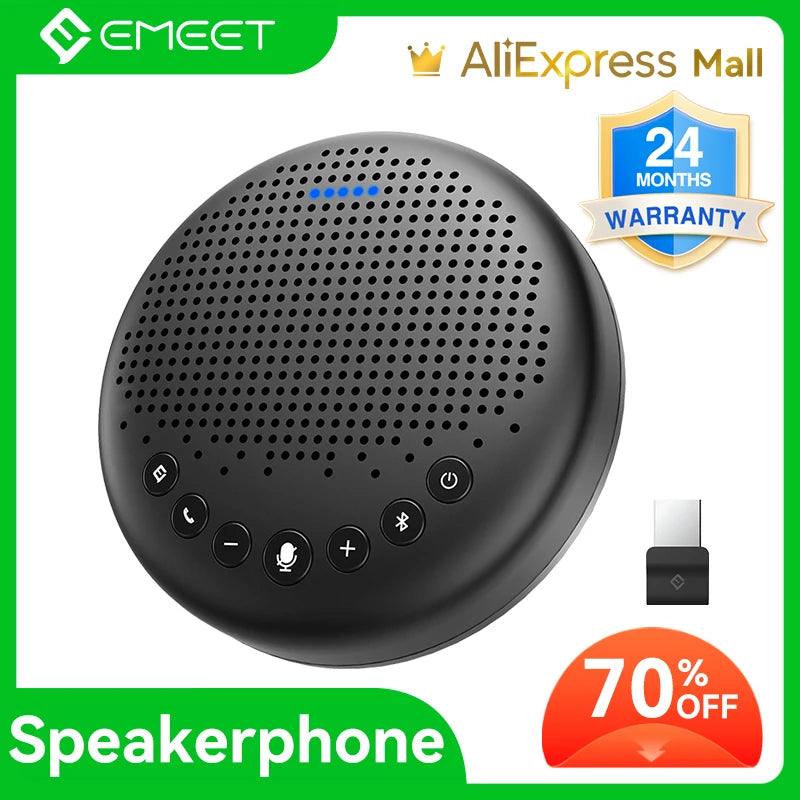 Bluetooth Speakerphone Wireless Conference Computer Speakers EMEET Luna with Microphone for 8 People Skype for Business