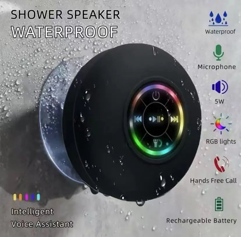 Loudspeaker Bluetooth Speaker Mini Shower Subwoofer Waterproof Handsfree With Suction Cup Mic For Bathroom Pool Beach Car Phone
